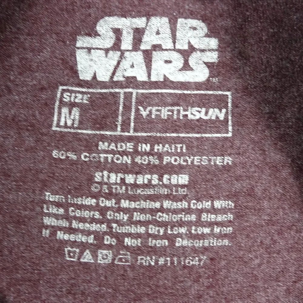 Star Wars The Force Awakens Maroon T-Shirt Medium